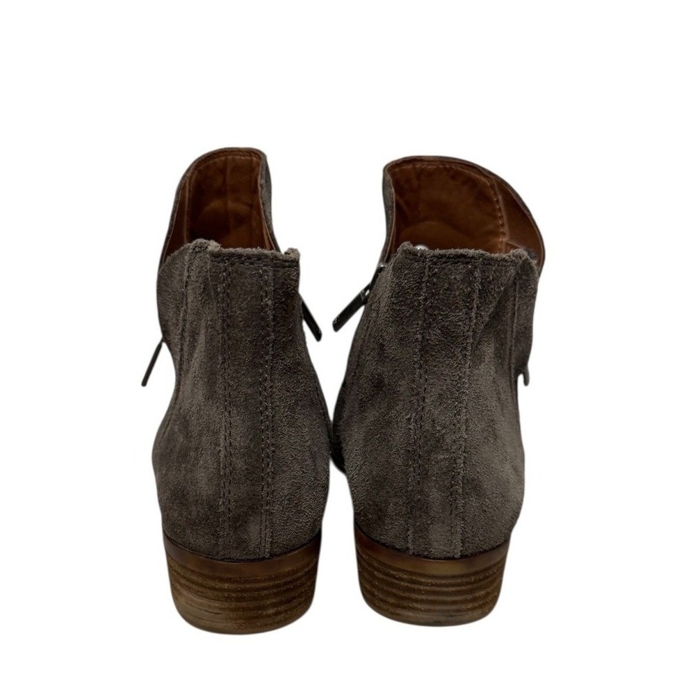 Lucky Brand Suede Winter‎ Casual Side Zip Low Heel Ankle Boots 7.5 Brown Gray - Picture 8 of 12